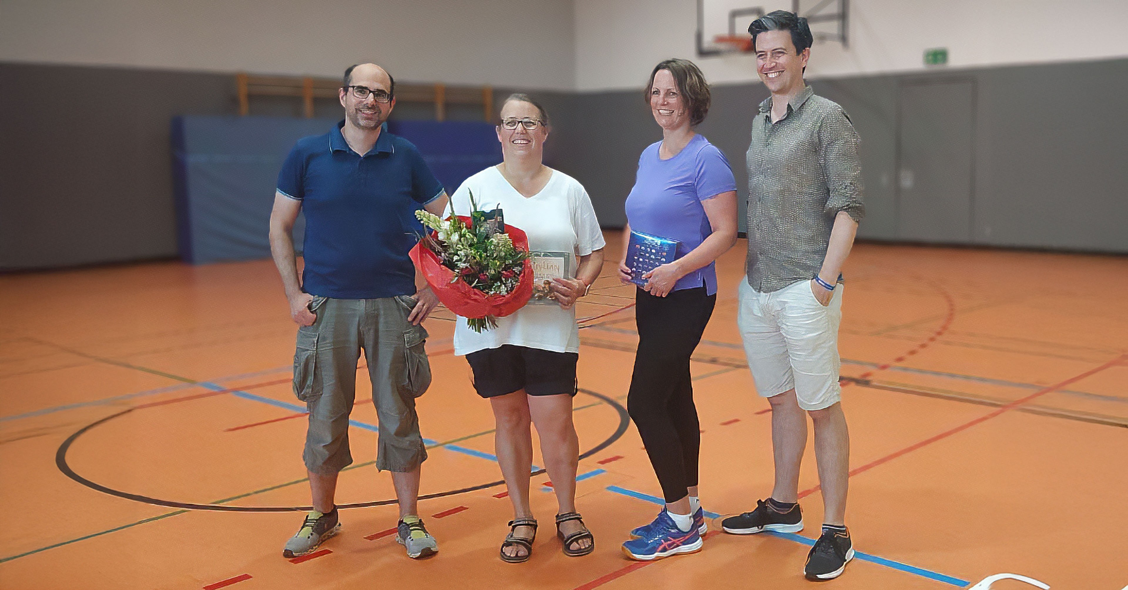 v.l.n.r. Andreas Köstler (Stellvertretung), Bettina Matter (bisherige Leiterin), Friderike Oberkircher-Sperling (Leiterin & Degentrainerin), Toni Kubiczeck (Öffentlichkeitsarbeit)
