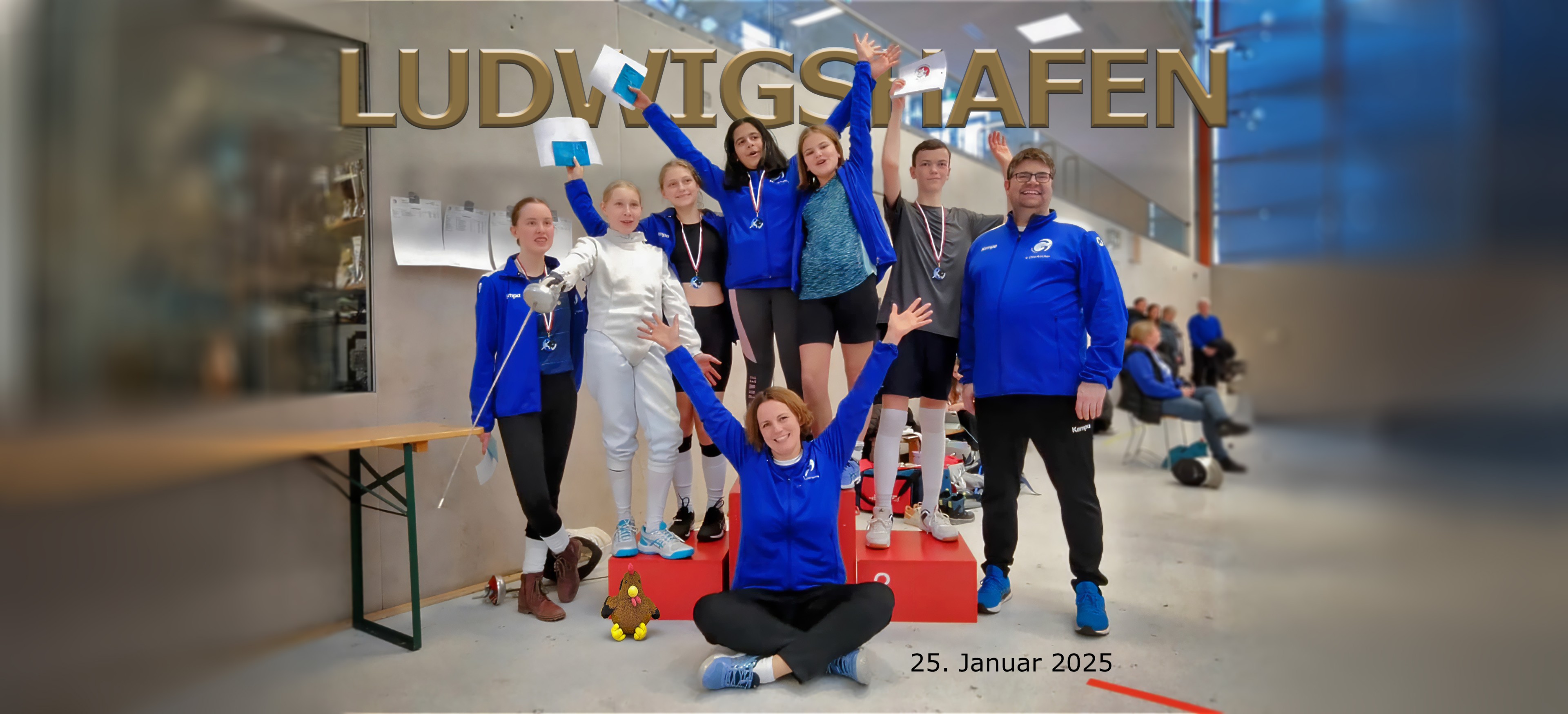 Marlene, Nika, Jule, Agrima, Janna, Alex, Volker und Friderike in Ludwigshafen