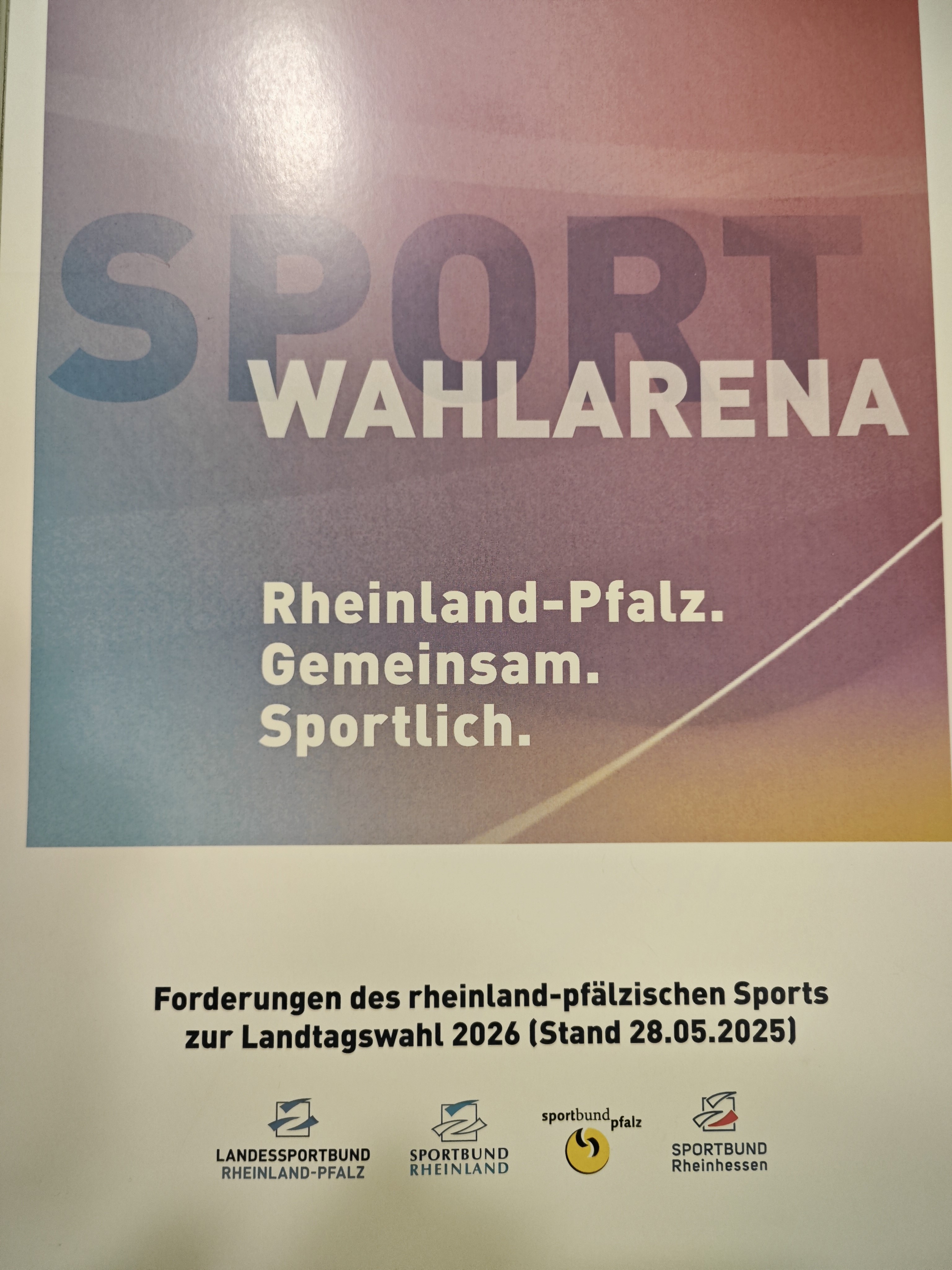 Plakat der Sport Wahlarena Rheinland-Pfalz zur Landtagswahl 2026