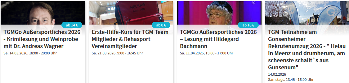 Screenshot: TGM Team Transport und TGMGo AußerSchulisch Lesung mit H. Bachmann am 11.04.2026 Screenshot mit Veranstaltungshinweisen für TGM Team Transport und TGMGo AußerSchulisch Lesung mit H. Bachmann am 11.04.2026