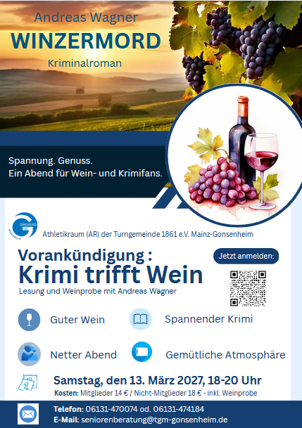 Weinprobe und Krimi-Lesung mit Andreas Wagner in Mainz-Gonsenheim – Veranstaltung 