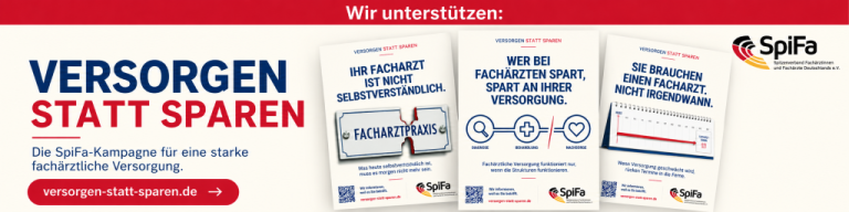 Spifa Kampagne Plakat zur Sicherung der fachärztlichen Versorgung in Deutschland