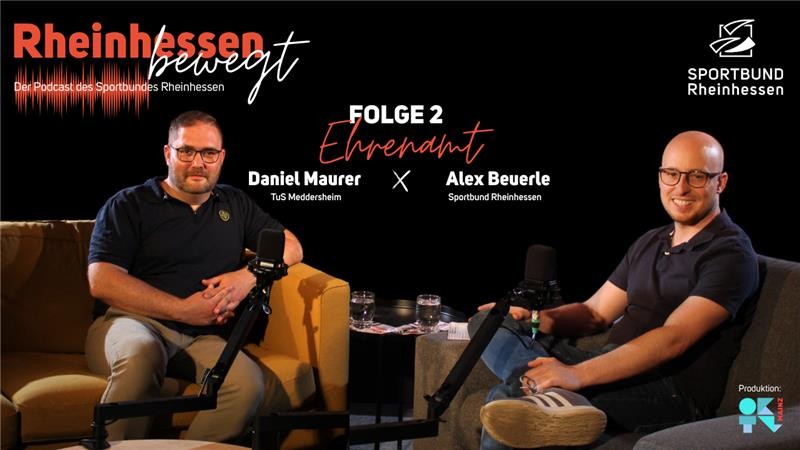 Podcast Thumbnail: Daniel Maurer (TuS Meddersheim) und Alex Beuerle (Sportbund Rheinhessen) sprechen in Folge 2 über Ehrenamt
