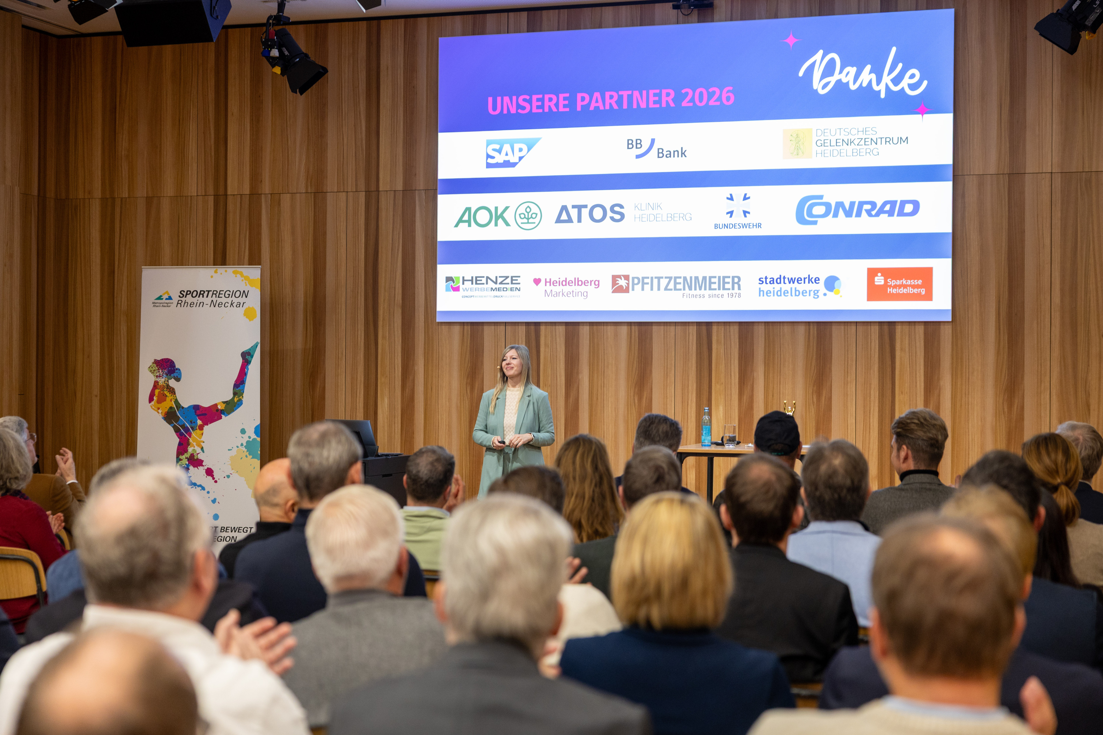 Kick-off Veranstaltung zum Sportaward 2026 mit Sponsoren-Präsentation in der Metropolregion Rhein-Neckar, Partner wie SAP, BB Bank, Deutsches Gelenkzentrum Heidelberg, AOK, ATOS Klinik Heidelberg, Conrad, Bundeswehr, Henze, Heidelberg Marketing, Pfitzenme