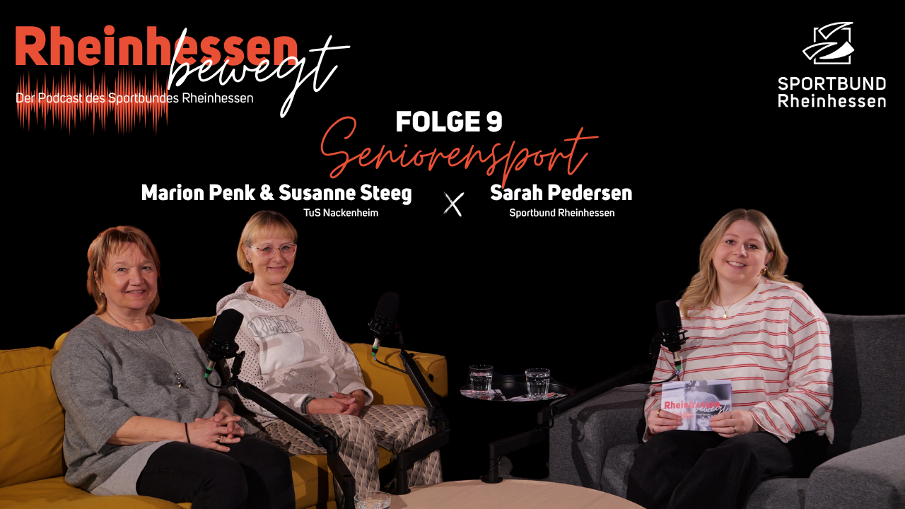 Podcast Thumbnail YouTube Folge 9 Seniorensport mit Kathrin Penk, Susanne Steeg und Sarah Pedersen