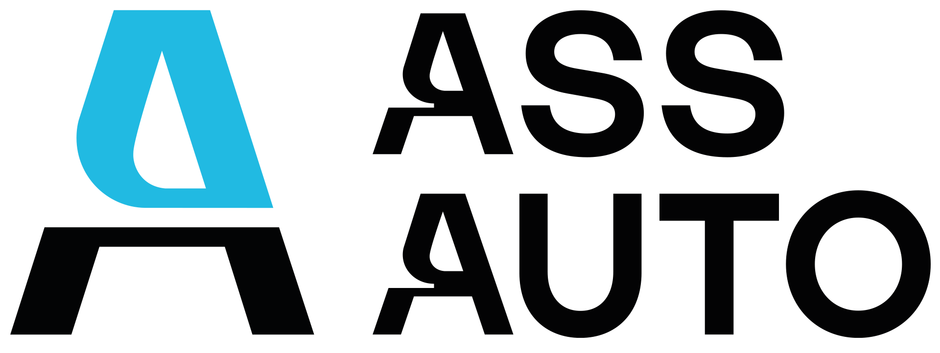 ASS Logo in Cyan und Schwarz, Variante 26