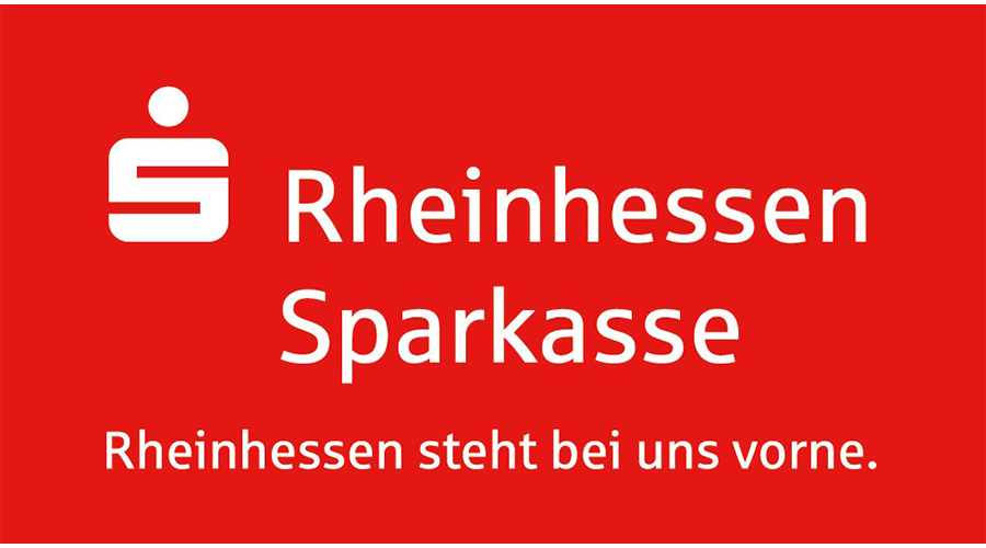 Logo der Rheinhessen Sparkasse auf rotem Hintergrund