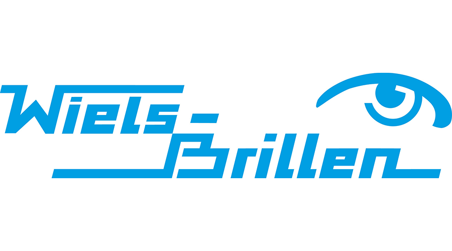 Logo von Wiels Brillen in blauer Schrift auf weißem Hintergrund