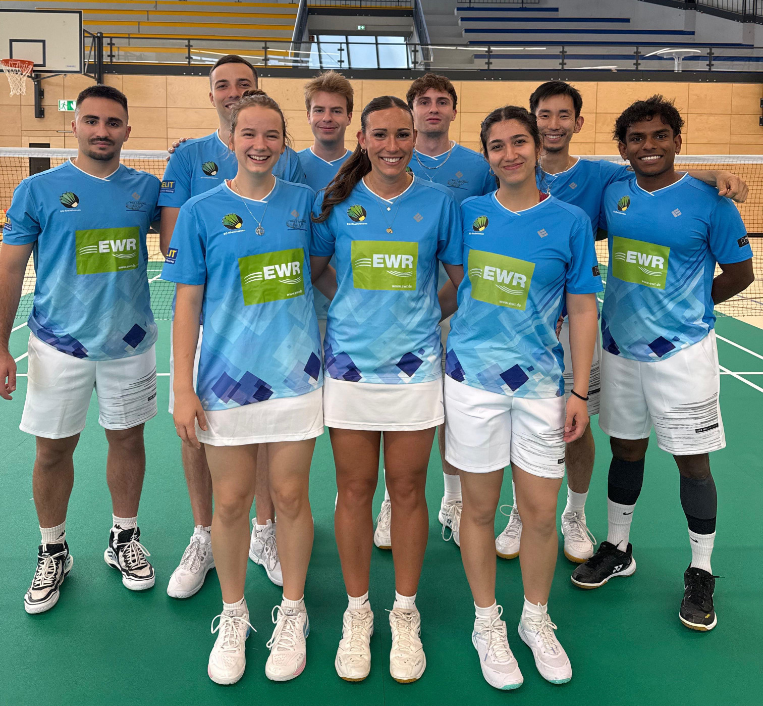 Team I der SG Rheinhessen beim Badminton in der Sporthalle
