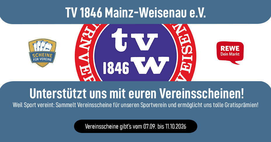 TV 1846 Mainz-Weisenau e.V. Vereinsaktion 2026 – Unterstützt uns mit Vereinsscheinen
