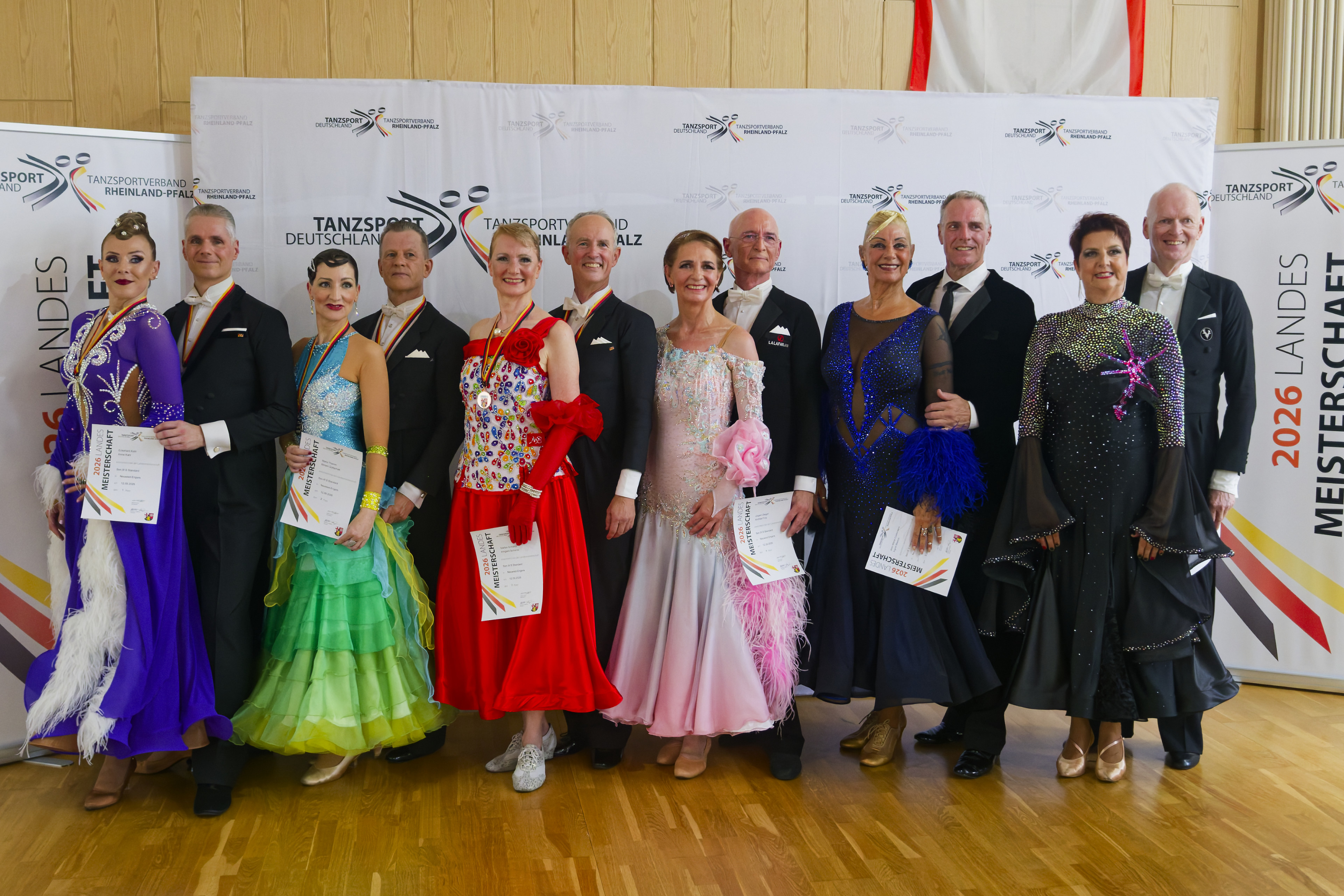 Siegerpaare der Senioren-Tanzmeisterschaft 2026 in Rheinland-Pfalz beim Tanzsport Deutschland