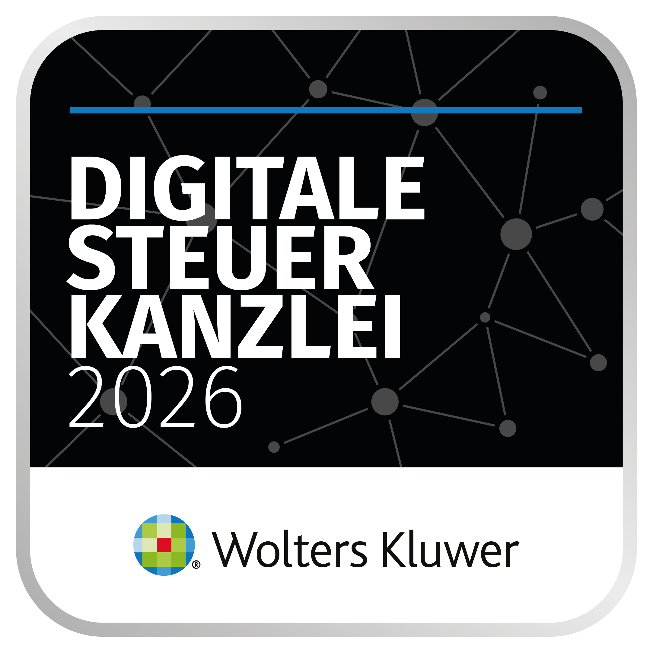 Auszeichnung Digitale Steuerkanzlei 2026 für Steuerberater Hinrichs von Wolters Kluwer