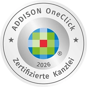 Siegel ADDISON OneClick zertifizierte Kanzlei 2026