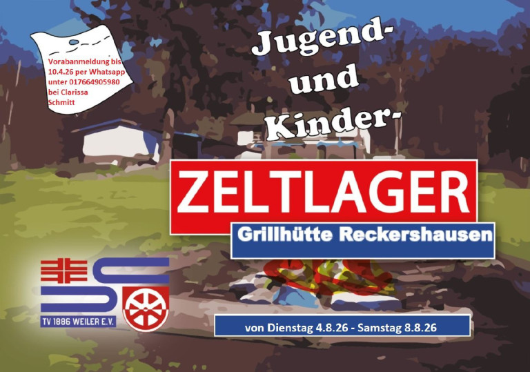 Flyer zum Jugend- und Kinderzeltlager 2026 an der Grillhütte Reckershausen