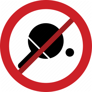 Verbotsschild für Tischtennis – kein Tischtennis erlaubt