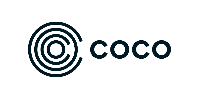 COCO Logo in großer RGB-Version auf weißem Hintergrund