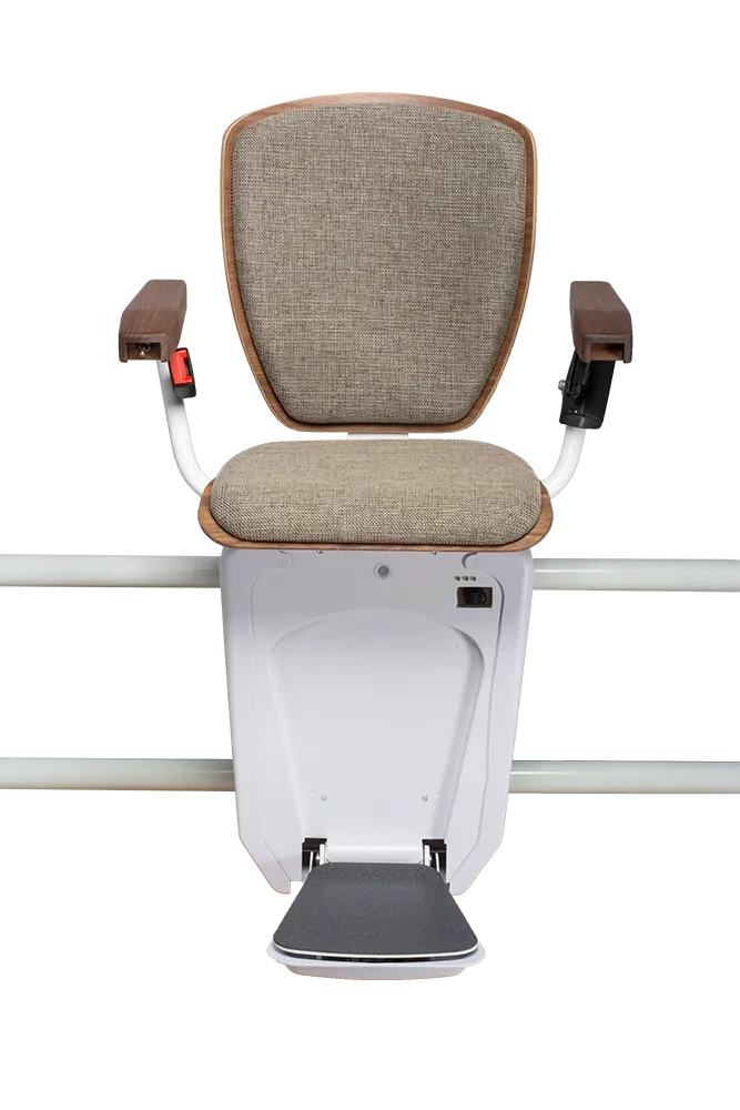 Treppenlift Alpha Exclusive Granit mit gepolstertem Sitz und Armlehnen