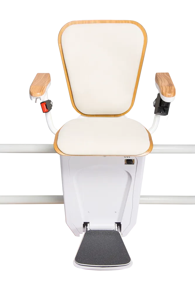 Treppenlift Alpha Premium in perlweiem Design, Modell hell