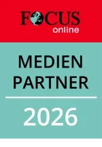 Badge Medienpartner 2026 von FOCUS Online