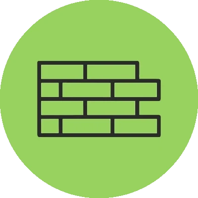 Symbol einer Mauer für modernen Bauschutz