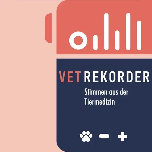 Grafik zum Podcast VET Rekorder – Stimmen aus der Tiermedizin, mit Symbolen und modernem Design