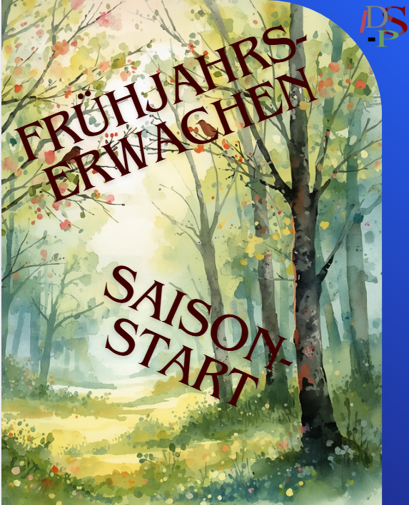 Frühjahrserwachen und Saisonstart im Wald, Frühlingslandschaft mit Sonnenlicht und Bäumen