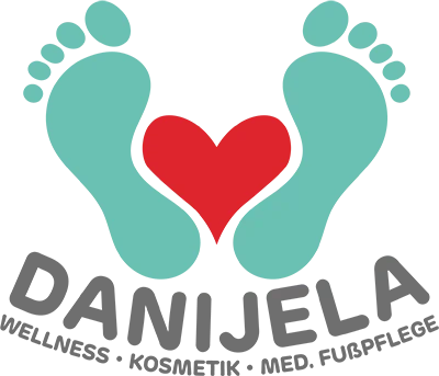 Logo Fusspflege Danijela – Wellness, Kosmetik und medizinische Fußpflege Logo Fusspflege Danijela mit Herz und Füßen – Wellness, Kosmetik, medizinische Fußpflege