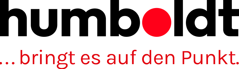 Logo mit rotem Punkt und Subline