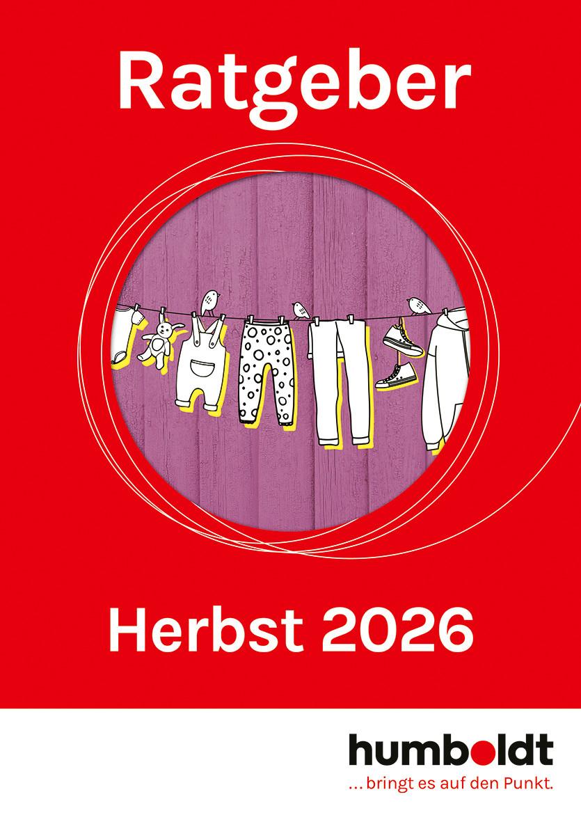 Illustration von Kinderkleidung an einer Wäscheleine vor lila Holzhintergrund, Herbst 2026