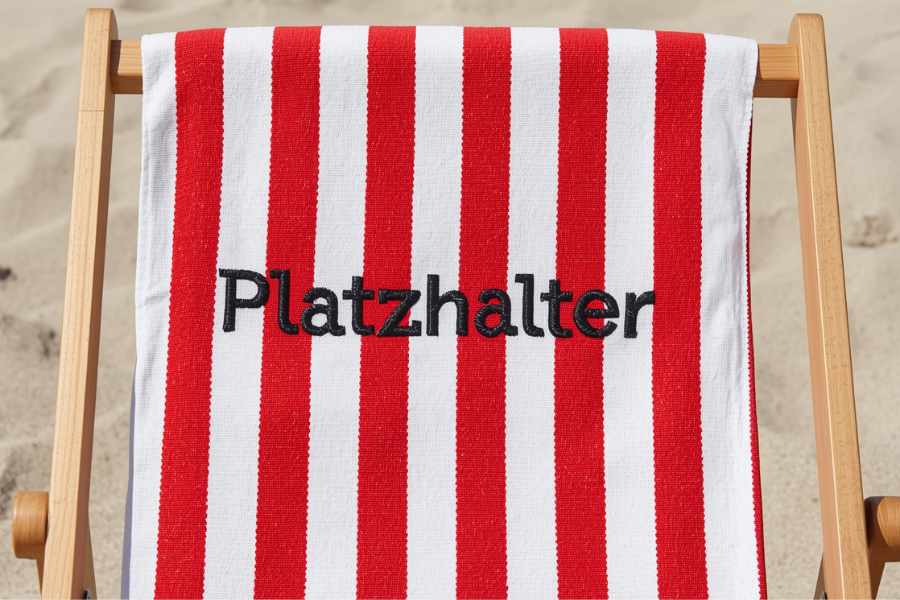 Platzhalter auf rot-weiß gestreiftem Hintergrund