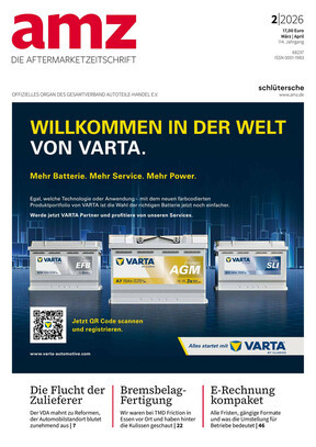 Werbeanzeige von VARTA mit Autobatterien EFB, AGM und SLI sowie dem Slogan 'Willkommen in der Welt von VARTA'