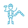 Icon der Dachdecker-Innung mit stilisierter Person und Dachsymbol
