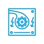 Icon der Elektrotechnik Innung mit technischem Zahnradsymbol und elektrischen Zeichen