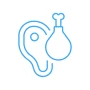 Icon der Fleischer-Innung mit Fleisch- und Knochen-Symbol