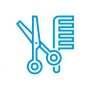 Icon Friseur Innung mit Schere und Kamm als Symbol für Friseurhandwerk