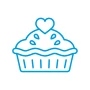 Icon der Konditorei-Innung mit Torten-Symbol und Herz