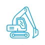 Icon für Land- und Baumaschinen Innung mit Bagger Symbol