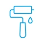 Icon Maler Innung mit Farbroller und Farbtropfen