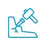 Icon der Steinmetz Innung mit Hammer und Meißel