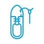 Icon der Schuhmacher-Innung – stilisierte Darstellung eines Schuhs mit Nadel und Faden