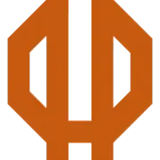 Logo in orange mit geometrischem Design