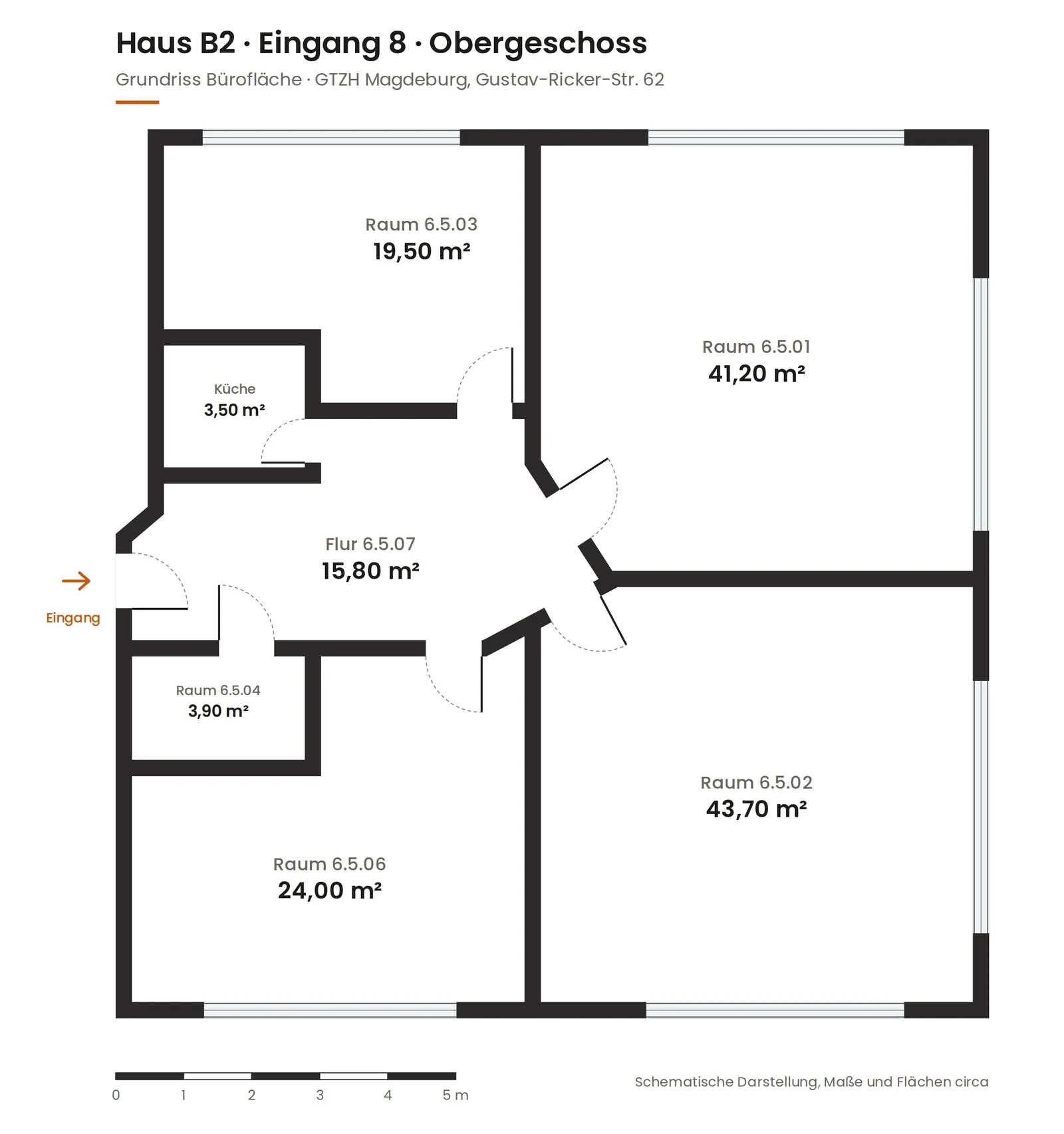 Grundriss Haus B2 Obergeschoss GTZH Magdeburg Gustav-Ricker-Straße 62 Bürofläche Grundriss Haus B2 Obergeschoss GTZH Magdeburg Gustav-Ricker-Straße 62 Bürofläche