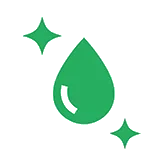 Icon Tropfen – grüner Wassertropfen mit Glanzeffekt als Symbol