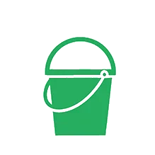 Icon Eimer: Grünes Eimer-Symbol als Vektorgrafik