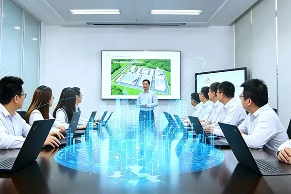 Teaser neu: Innovative Geschäftspräsentation mit digitalen Technologien im Teammeeting Teaser-Bild einer modernen Geschäftspräsentation mit digitalen Elementen und Teammeeting