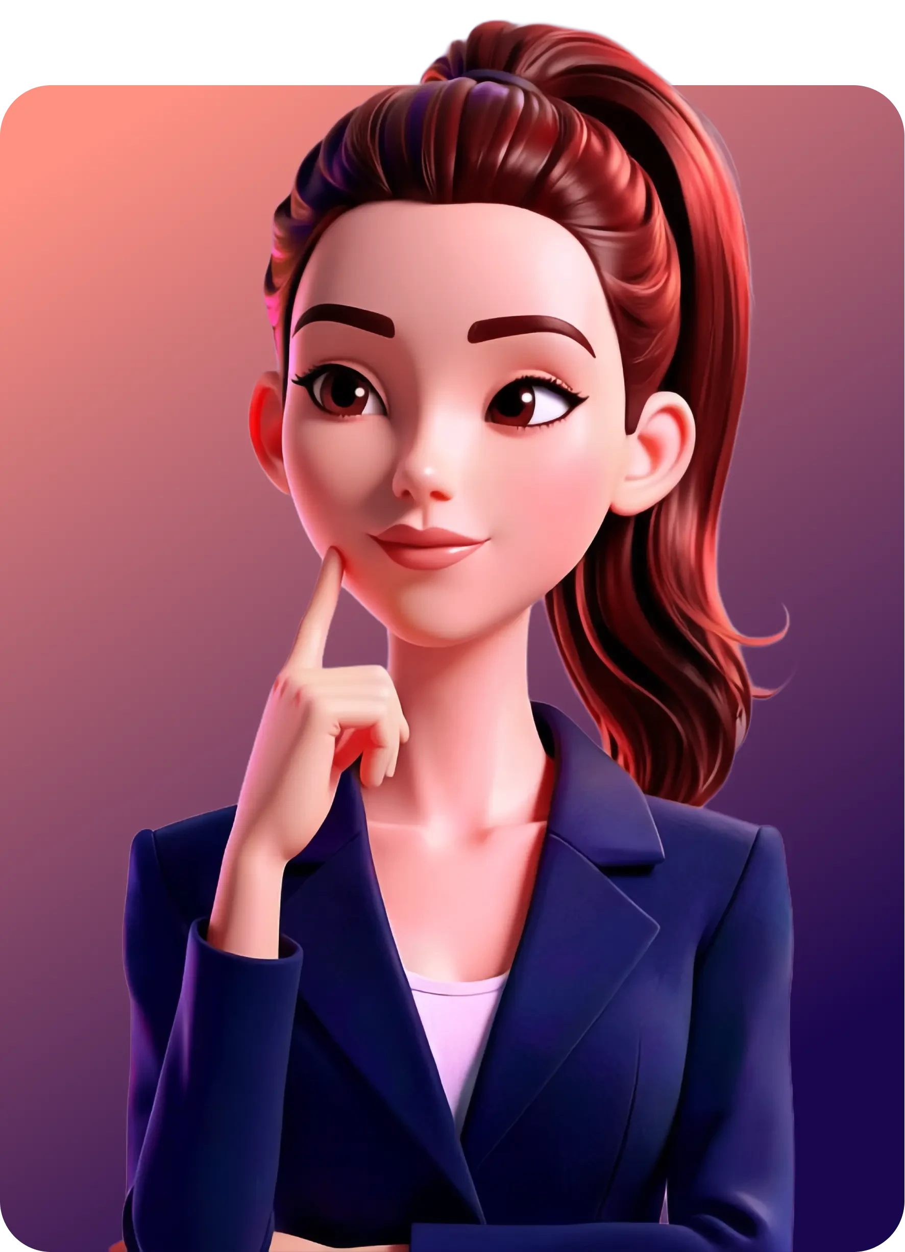 Lisa Avatar Contentbild – weibliche Figur im Business-Outfit als Contentbild