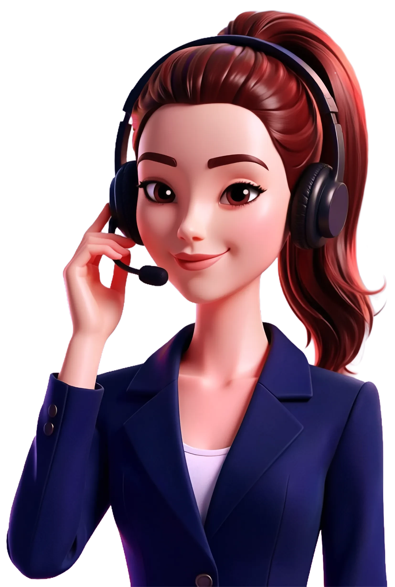 Lisa Avatar als freundliche Kundenberaterin mit Headset
