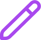 fi-rr-pencil Symbol eines lila Bleistifts als Icon