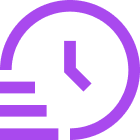 fi-rs-time-fast Icon: Schnelle Zeit, Uhr Symbol in Lila