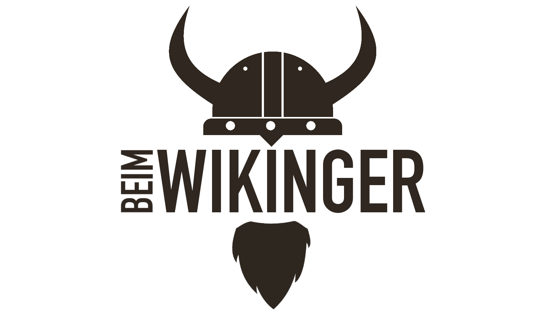 Logo mit Wikingerhelm und Bart sowie dem Schriftzug 'Beim Wikinger'